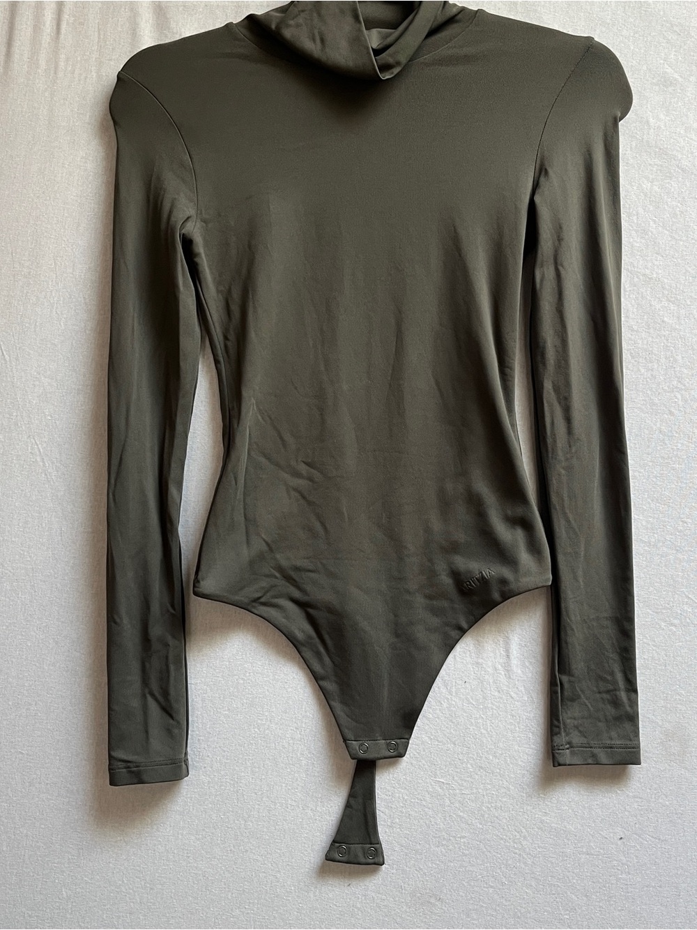 Aritzia Contour Long Sleeve Olive Green Bodysuit Snap Closure XS